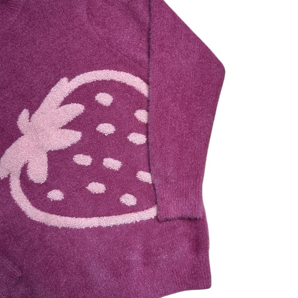 Strawberry Eyelash Mock Neck Long Sleeve Pullover Sweater Womens XS - Picture 4 of 7